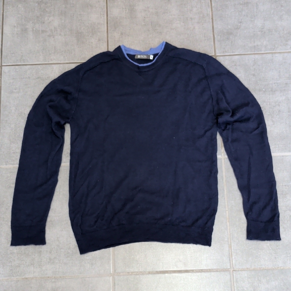 Men's Navy Sweater 100% Baby Alpaca Wool